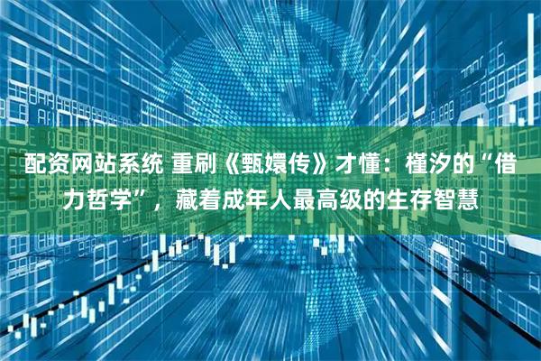 配资网站系统 重刷《甄嬛传》才懂：槿汐的“借力哲学”，藏着成年人最高级的生存智慧
